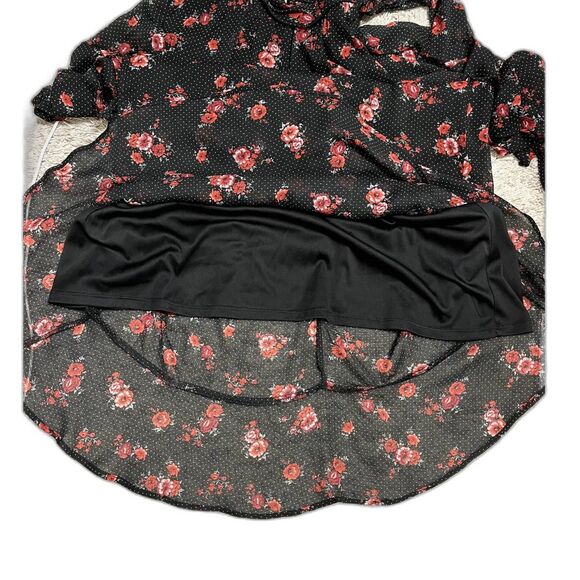 JM Studio By John Meyer Floral Small Dot Sheer Bell Sleeve Dress SZ 10:Pre-Owned - Picture 5 of 10